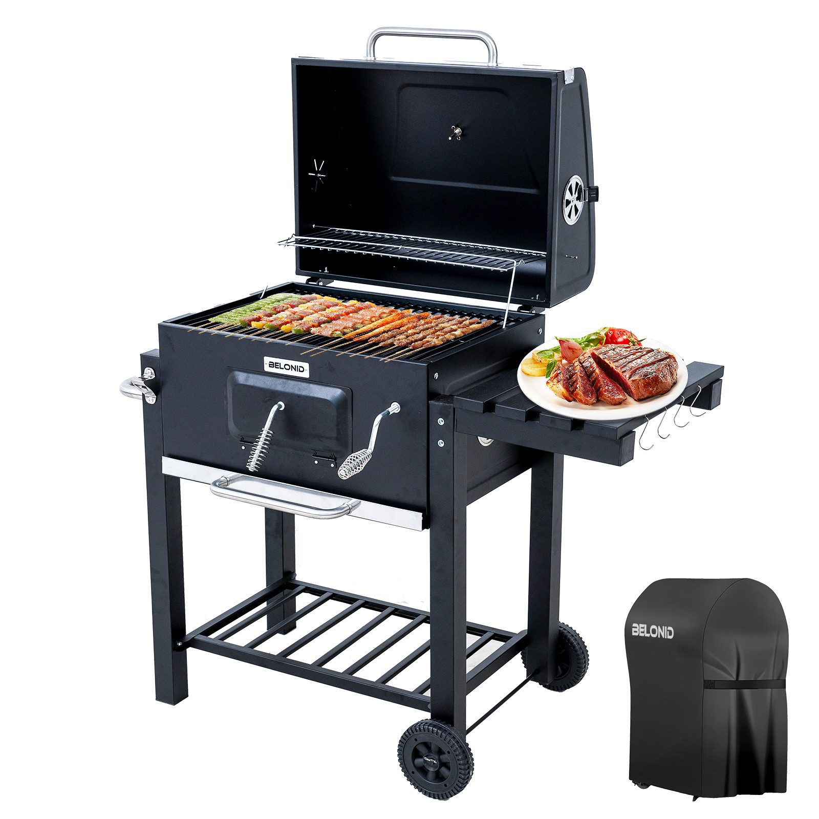 Holzkohlegrill Mit Grillabdeckungen Wasserfest, Grillfläche: 56×42.5 cm