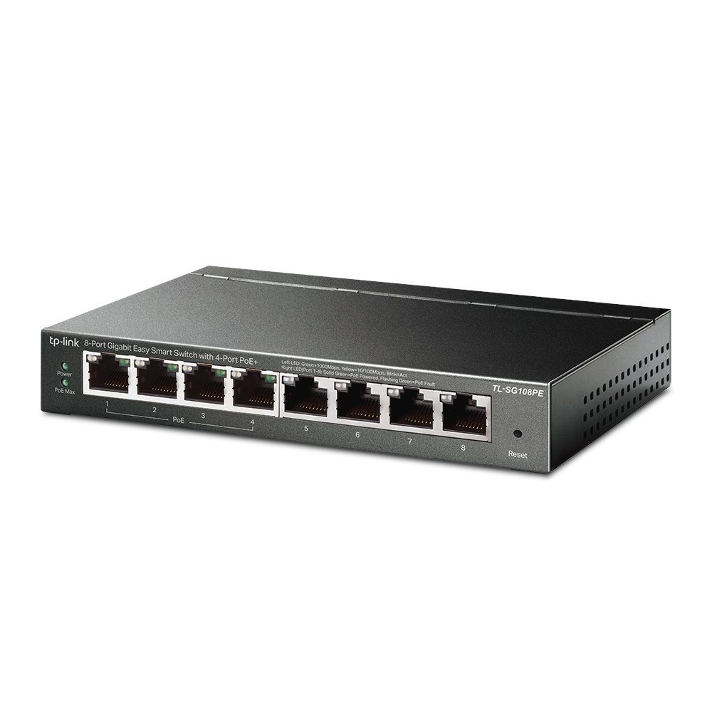 Gigabit 8-Port Switch Netzwerk-Switch TL-SG108PE POE Desktop Smart TP-Link