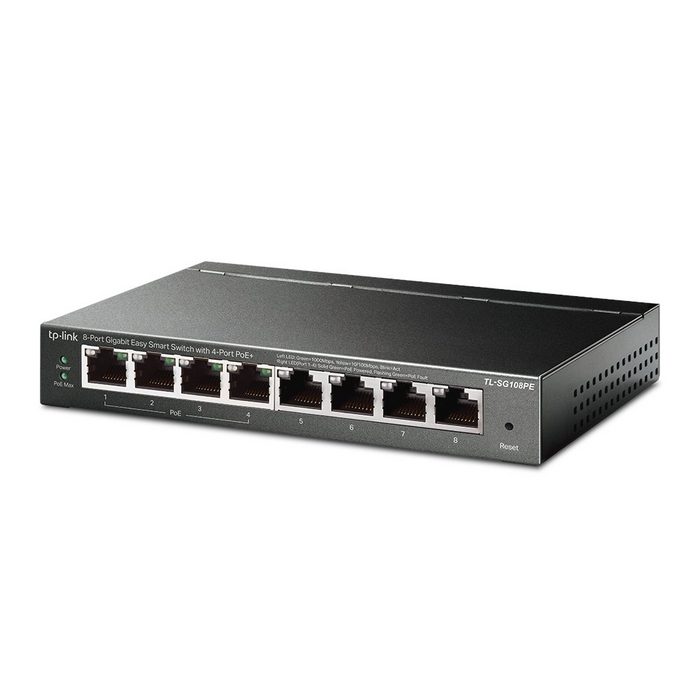 TP-Link TL-SG108PE 8-Port Gigabit Desktop POE Smart Switch Netzwerk-Switch