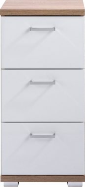 byLIVING Badkommode Nebraska, Breite 35 cm, Badezimmerschrank mit Metallgriffen, 3 Schubladen
