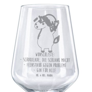 Mr. & Mrs. Panda Rotweinglas Einhorn Weihnachtsmann - Transparent - Geschenk, Unicorn, Spülmaschin, Premium Glas, Feine Lasergravur