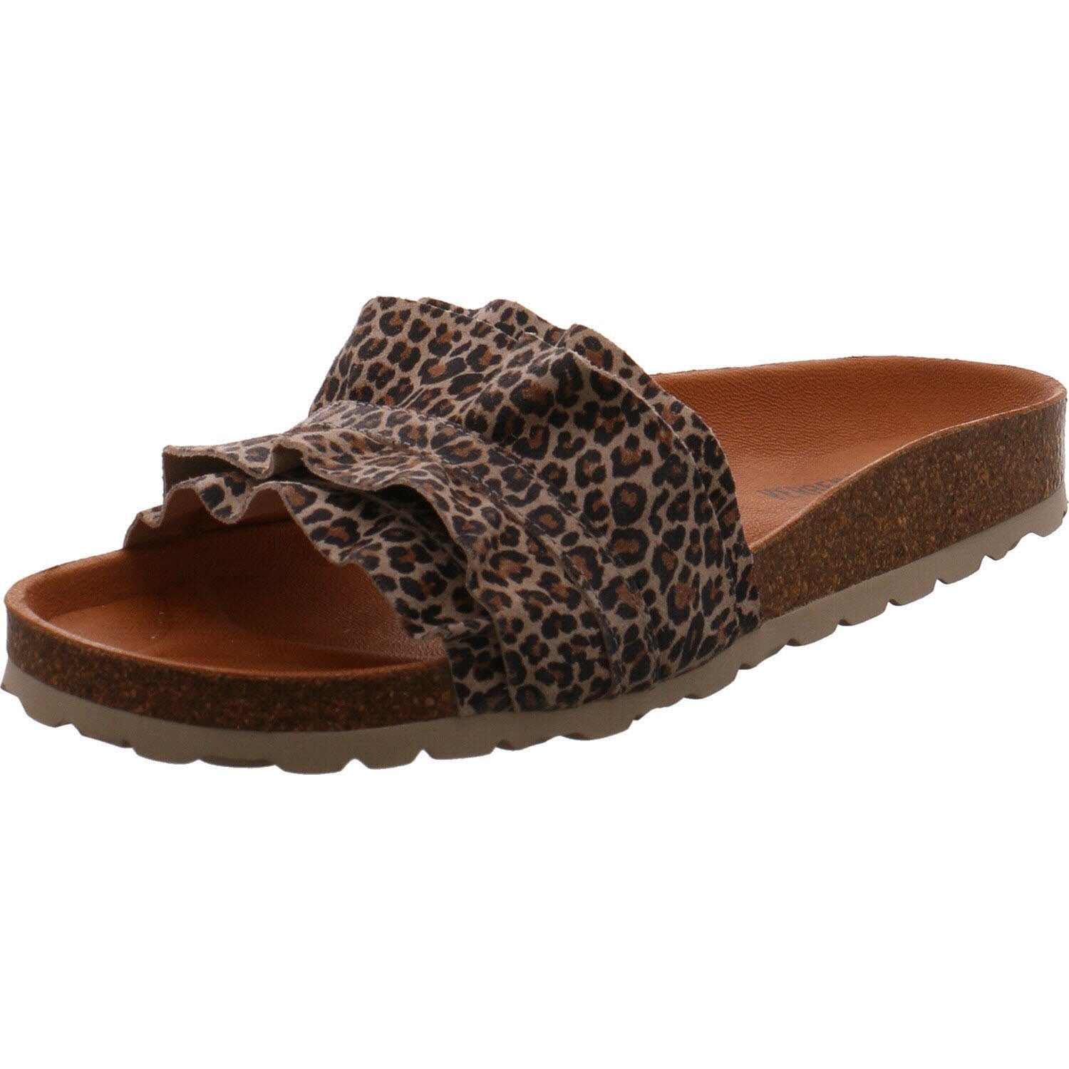 VERBENAS Rocio Volante Pantolette Leopardo Serraje