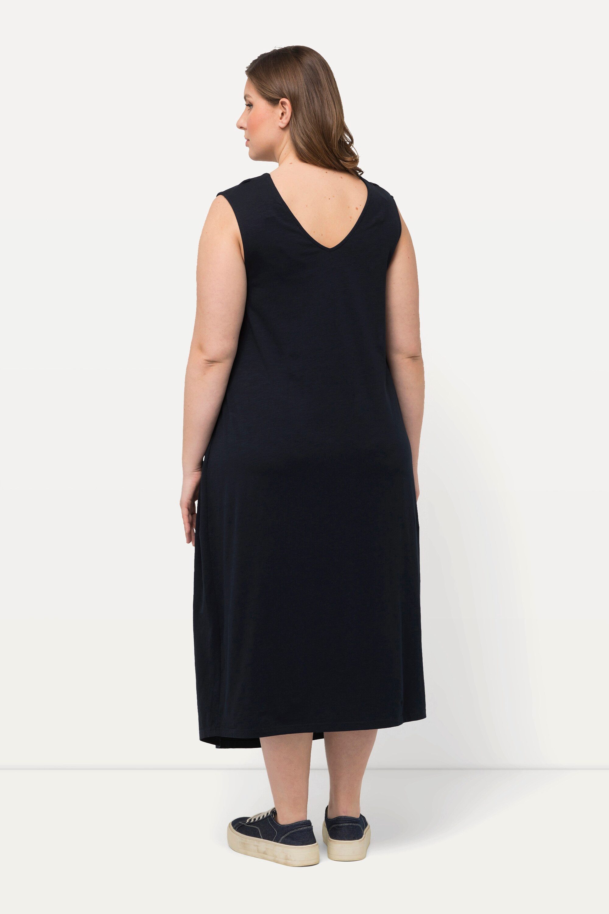 Ulla Popken Jerseykleid Kleid Stillfunktion Jersey Wickeloptik ärmellos Schwangerschaft