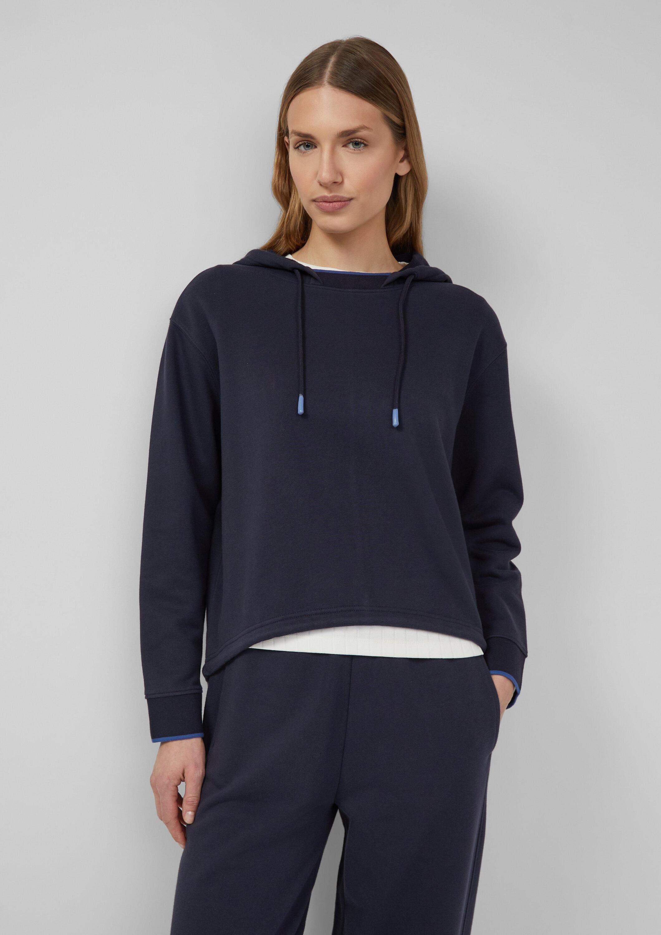 s.Oliver Sweatshirt Sweatshirt Hoodie mit Schlitz im Rückteil