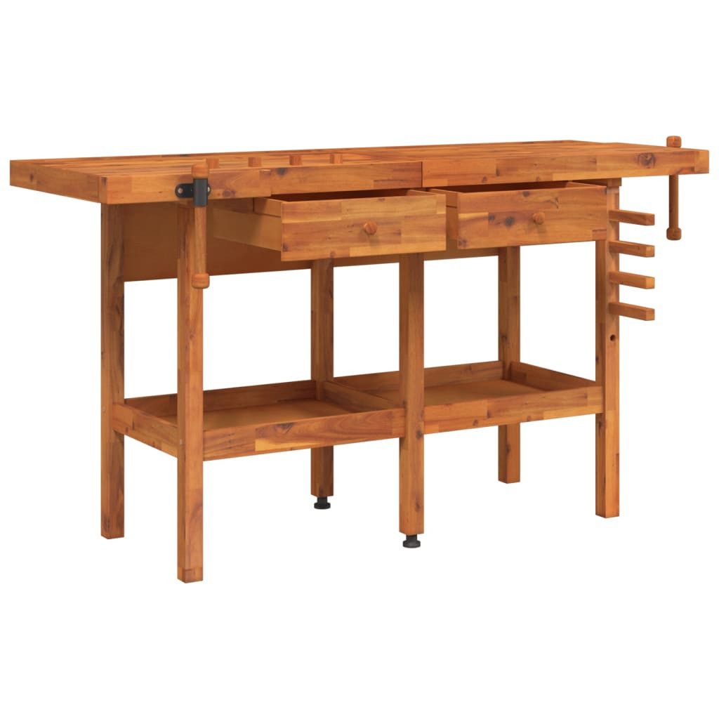 vidaXL Werkbank Werkbank mit Schubladen Schraubstöcken 162x62x83 cm nholz, günstig online kaufen
