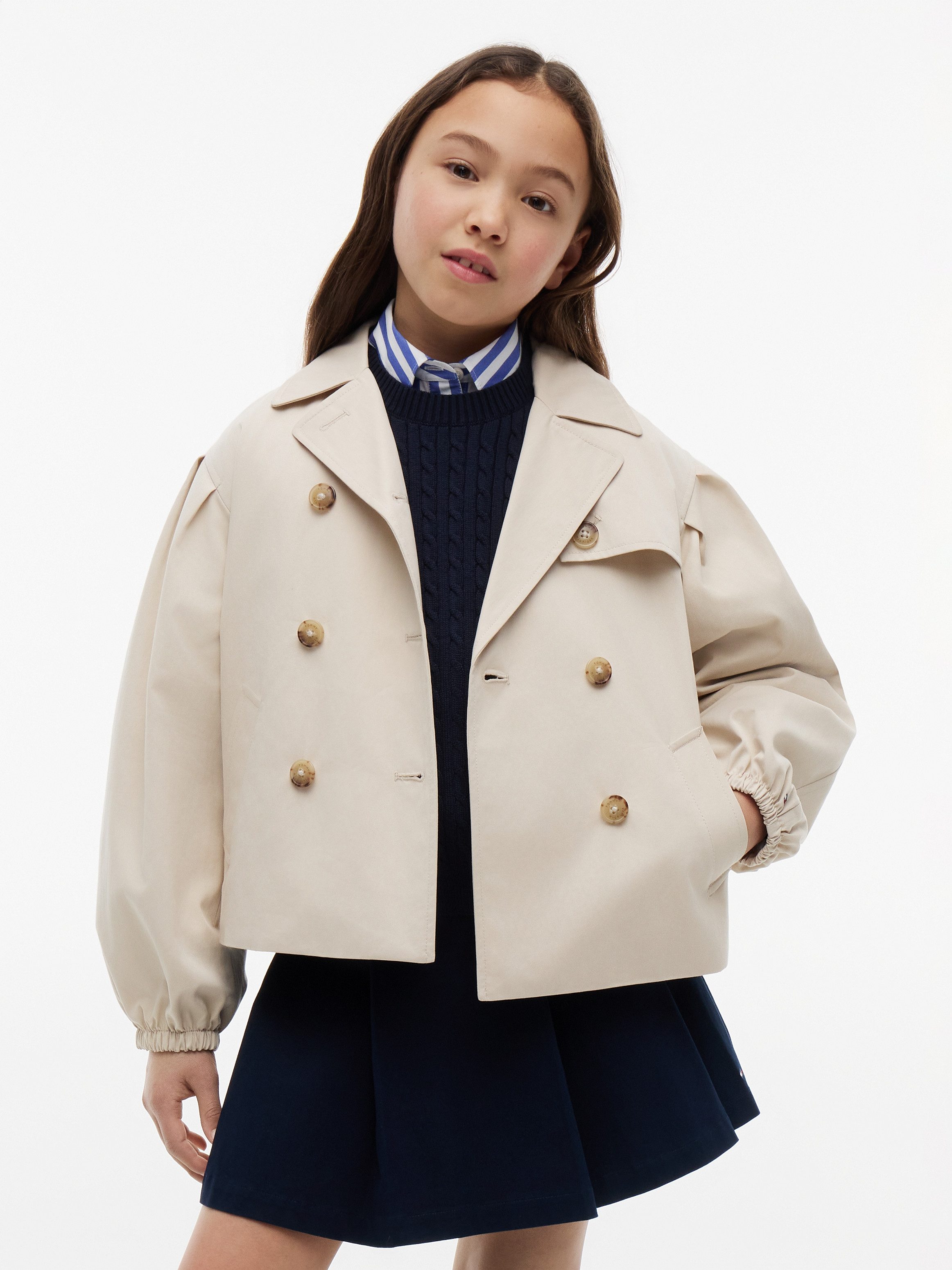 Tommy Hilfiger Kurzjacke 2-Reihig, Baumwoll-Mix, Kinder bis 16 Jahre