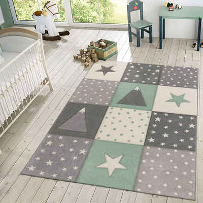 Kinderteppich Kinderzimmerteppich Teppich Junge Mädchen Kinderteppich Modern, TT Home, quadratisch, Höhe: 17 mm