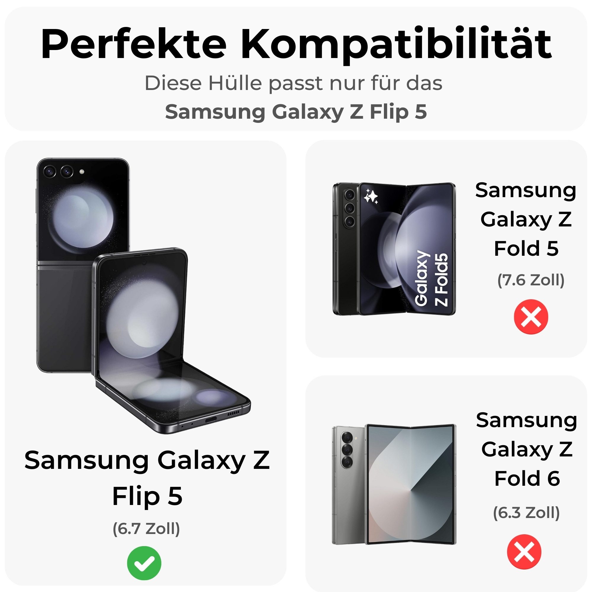 betterfon Handyhülle Panzerhülle für Samsung Galaxy Z Flip 5 mit Kameraschutz & Ringhalter, Outdoorhülle mit Smartstand und Silikonkern