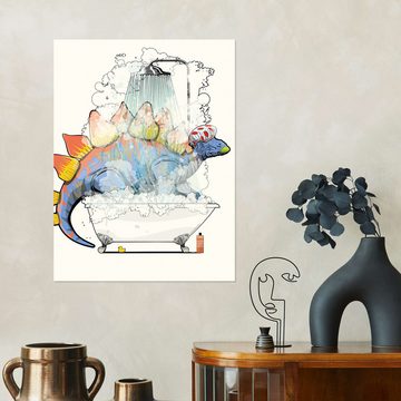 Posterlounge Wandfolie Wyatt9, Stegosaurus Dusche, Badezimmer Kindermotive