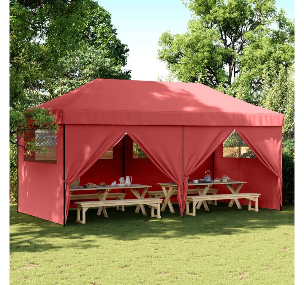 Thumbnail - vidaXL Pavillon Partyzelt Faltbar Pop-Up mit 4 Seitenteilen Burgunderrot Pavillon