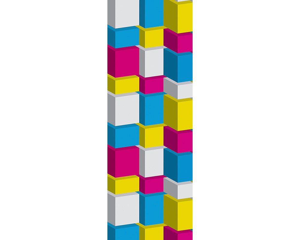 Architects Paper Fototapete Boxes, (1 St), Grafik Tapete Bunt Würfel Panel 1,00m x 2,80m