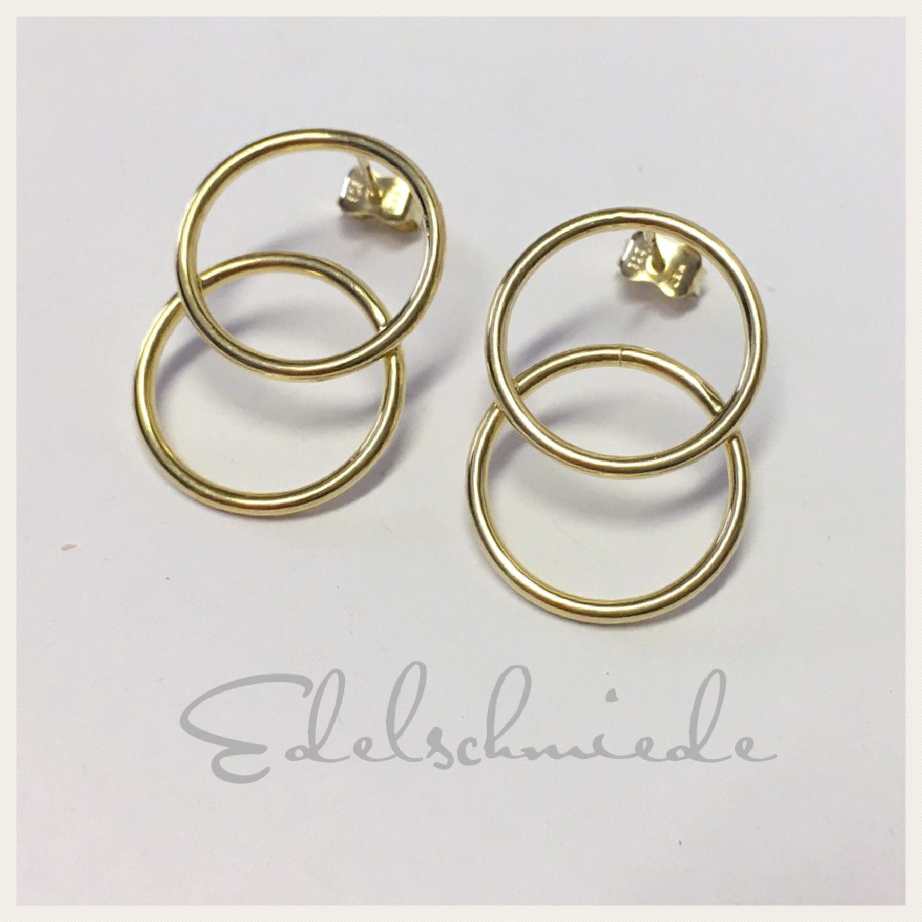 Ohrstecker-Set moderne Ohrstecker 925/- Silber vergoldet