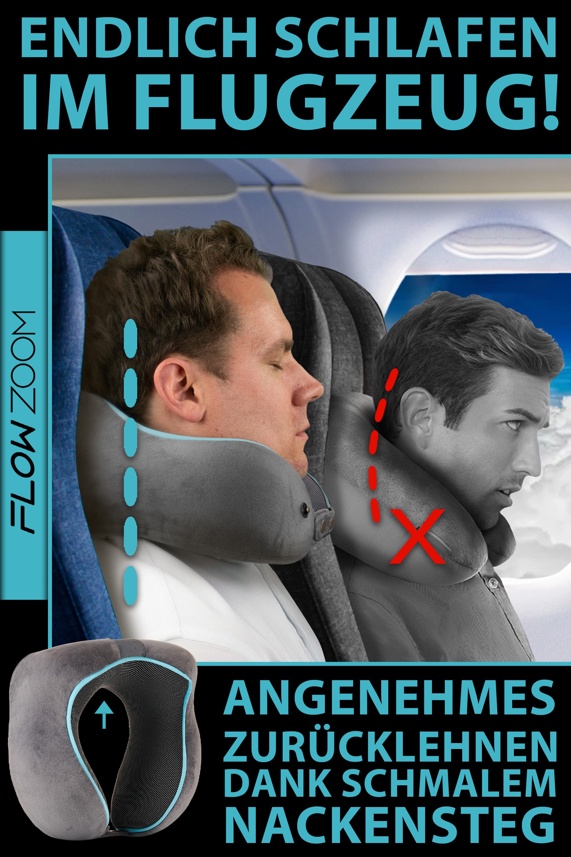 FLOWZOOM Nackenhörnchen COMFY - Nackenkissen Flugzeug günstig online kaufen