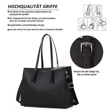 TAN.TOMI Handtasche Laptoptasche 15,6 Zoll Aktentasche Damen Groß Handtasche, Business Arbeitstasche mit 3 Fächern Bürotasche Damen Shopper