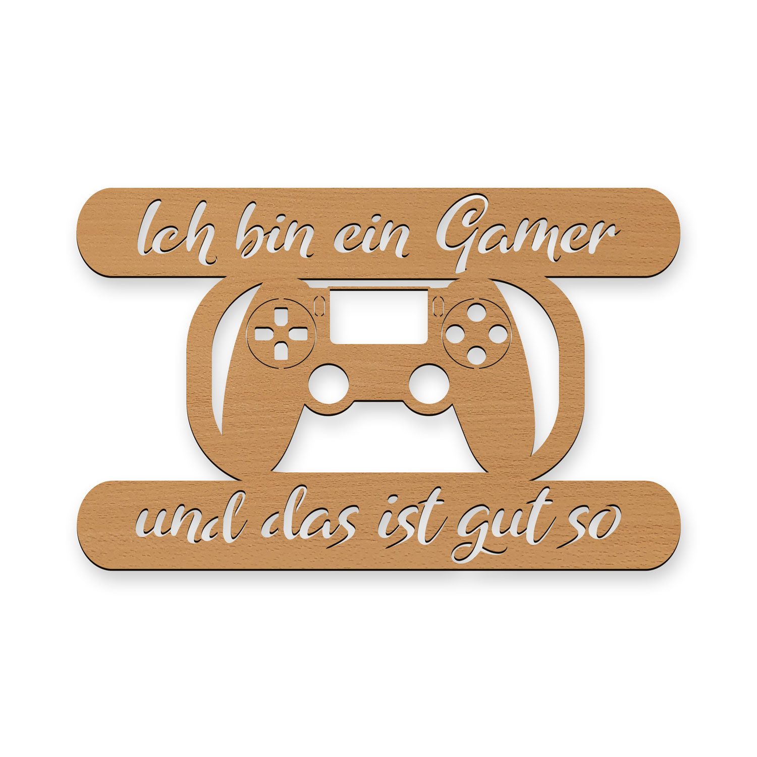 Namofactur LED Dekolicht Gamer Dekolicht Deko Wandlampe Gaming I MDF Holz Batteriebetrieb, LED fest integriert, Warmweiß