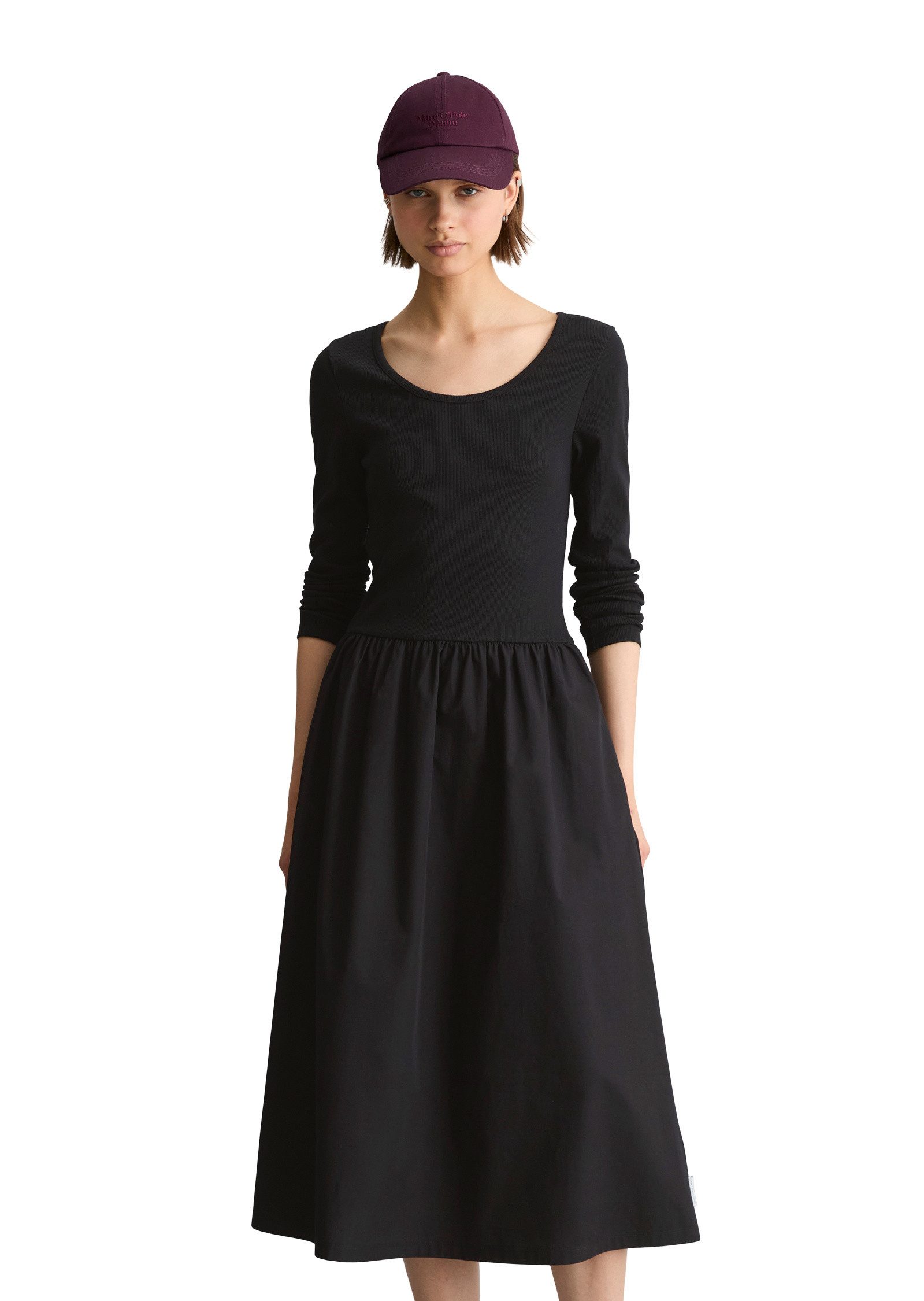 Marc O'Polo DENIM Jerseykleid mit Baumwoll-Popelinerock