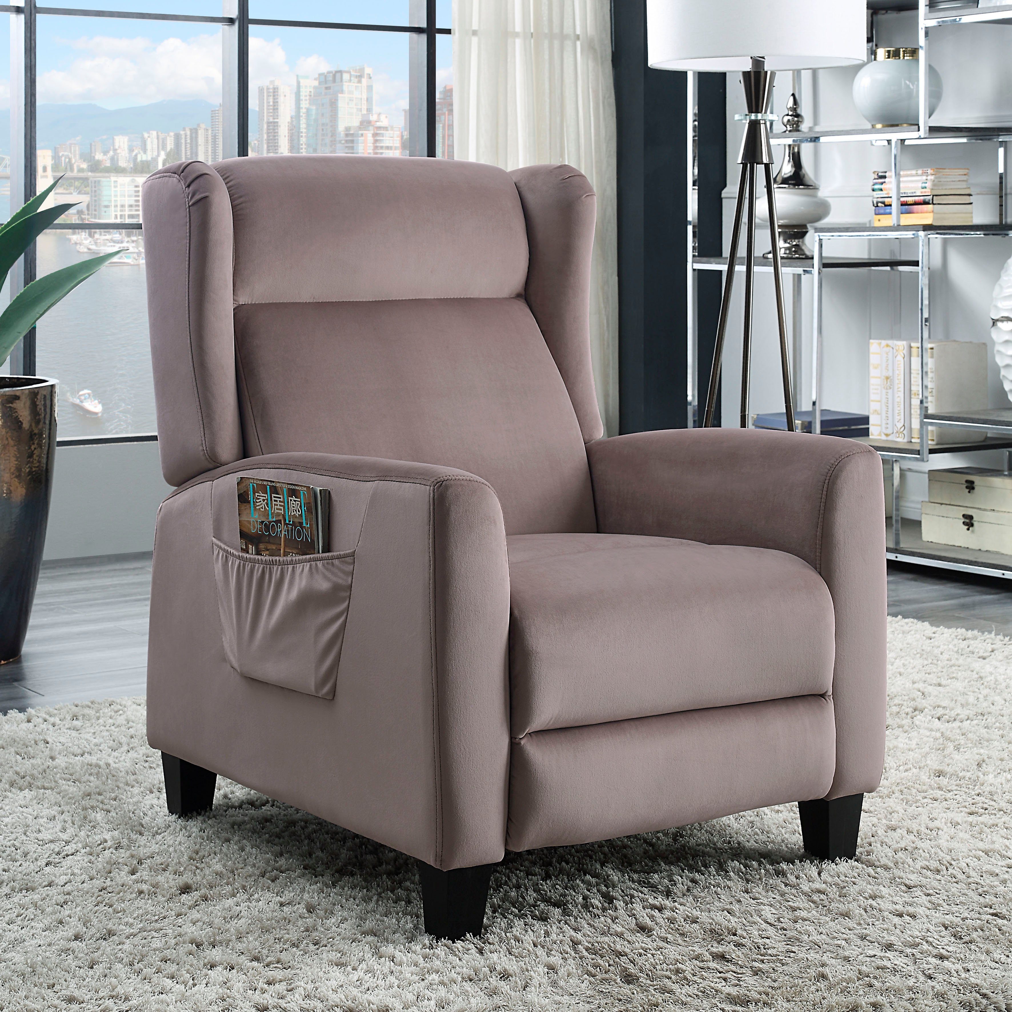 ATLANTIC home collection TV-Sessel Timo, klassischer Ohrensessel mit Relaxfunktion und praktischer Seitentasche