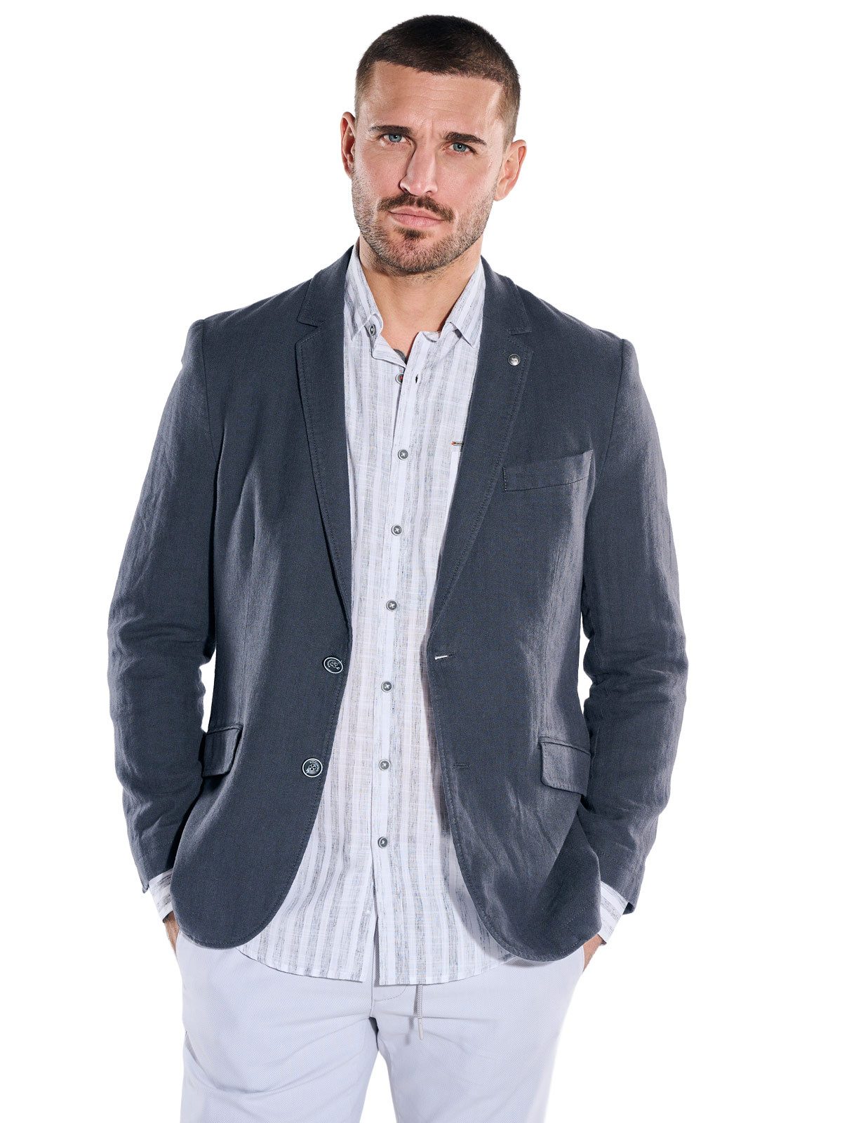 emilio adani Sakko Herren Sakko aus Leinenmischqualität, Schwarzbraun