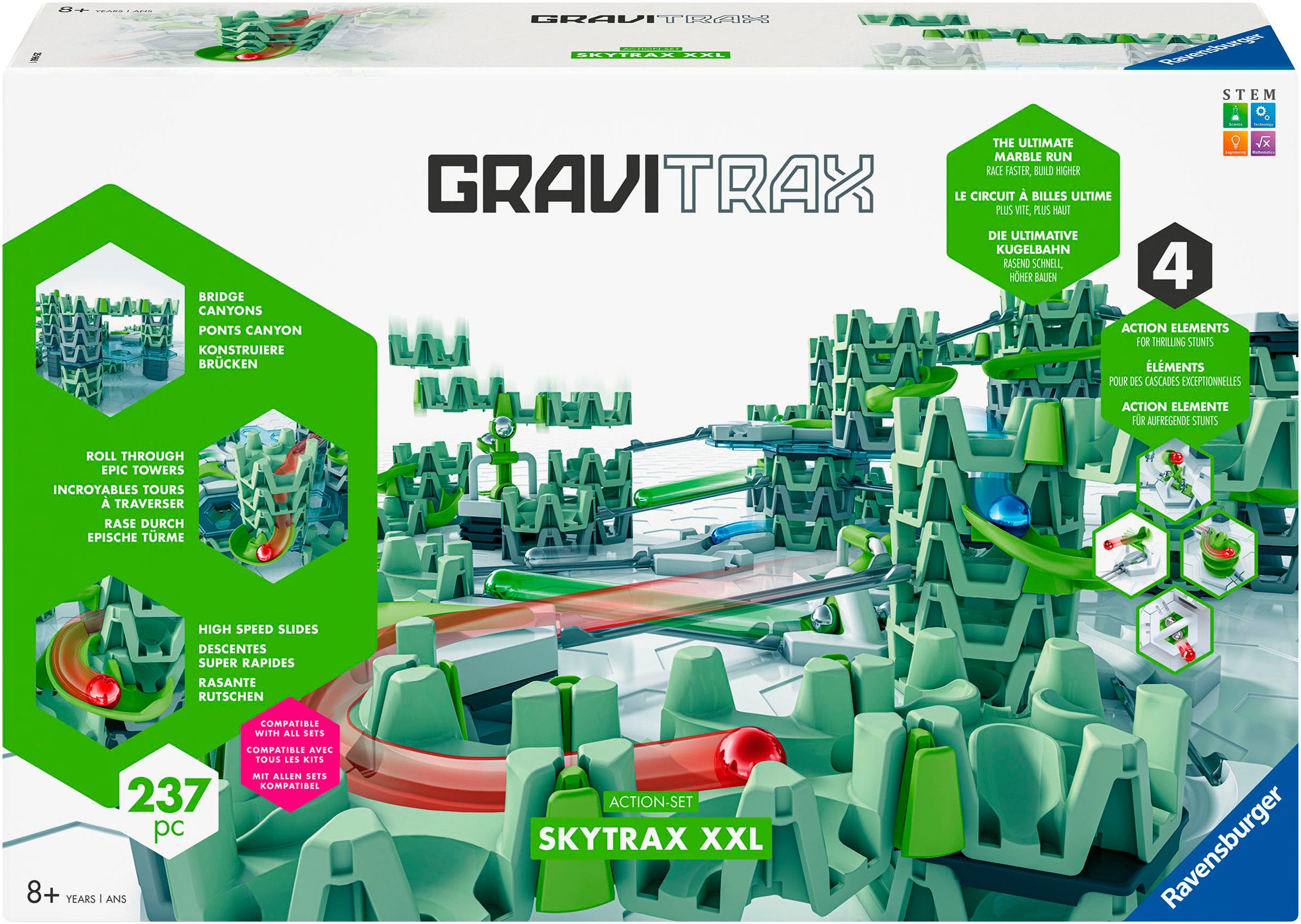 Ravensburger Kugelbahn-Bausatz GraviTrax Action-Set XXL Skytrax, Made in Europe