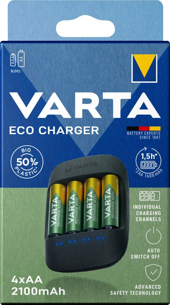 VARTA Eco Charger Batterie-Ladegerät, Lädt bis zu 4 AA, AAA online kaufen |  OTTO