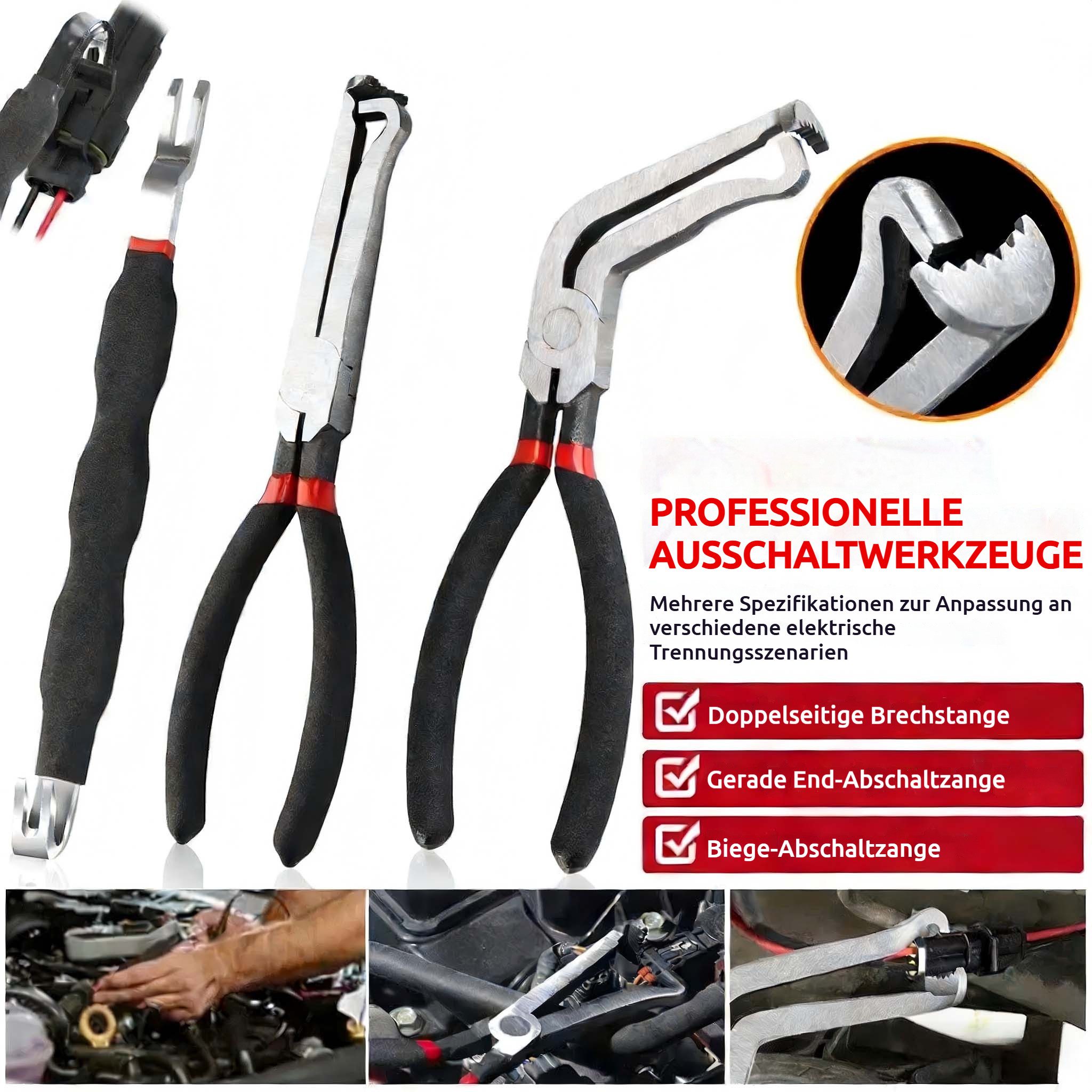 PRIISF Schlauchklemmenzange Elektrische Trennzange Auto KFZ Kraftstoffleitung Stecker Zangen Set, 3tlg KFZ Verdrahtungswerkzeug Schlauchklemmen Zangen für Techniker 3-tlg., Kraftstoffleitungszangen-Set Automobilschlauch Trennwerkzeug, Multifunktions Leistungsschalter für Kraftfahrzeuge Zündkerzenstecker