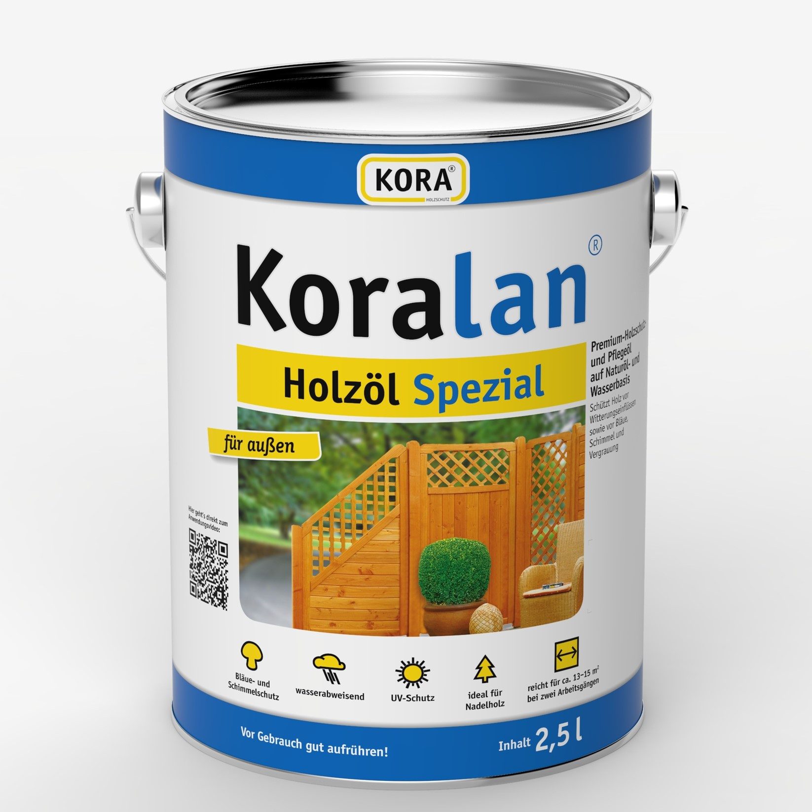 KORA Holzschutzlasur KORALAN Holzöl Spezial, Lärche, 2,5 Ltr
