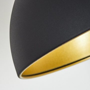 hofstein Stehlampe »Nemoli« Retro Stehlampe, Lampenschirm, Gold/Schwarz aus Metall Ø25cm, ohne Leuchtmittel, 1xE27, Bogenlampe, mit Fußschalter am Kabel, verstellbarer Schirm