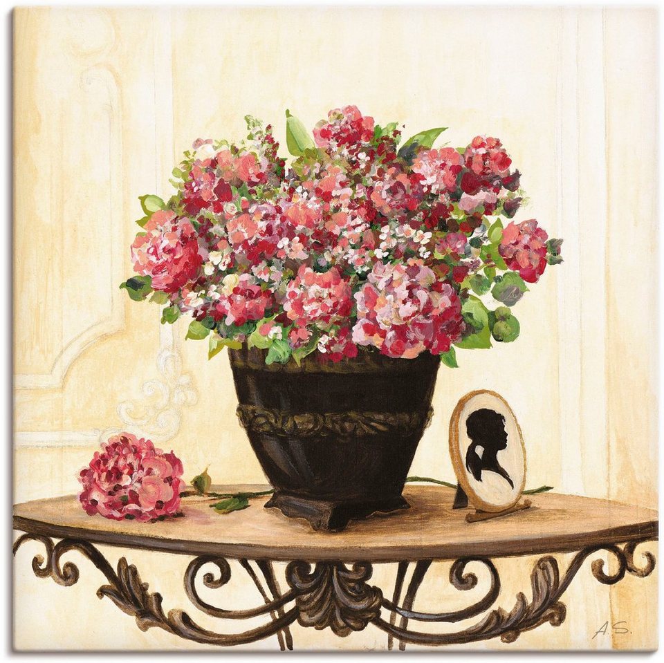 Artland Wandbild Bouquet von roten Hortensien, Arrangements (1 St), als  Alubild, Leinwandbild, Wandaufkleber oder Poster in versch. Größen