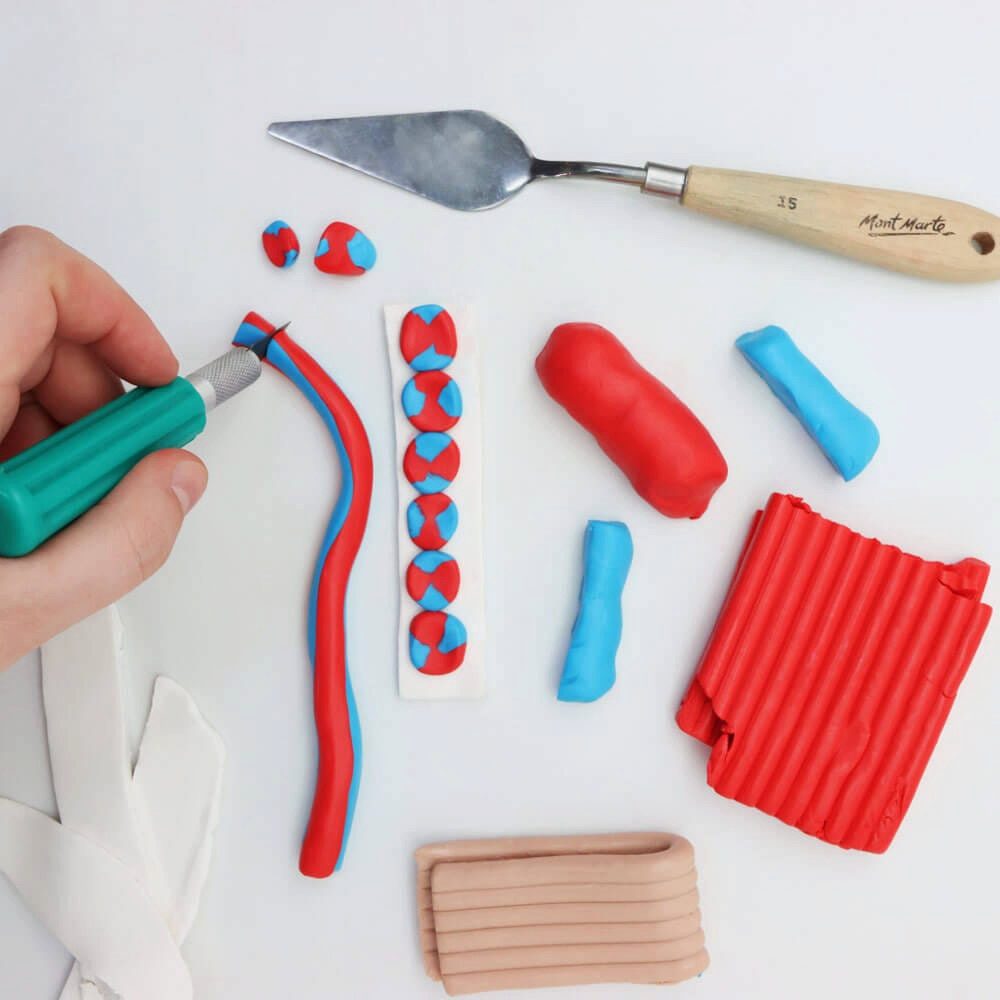 Mont Marte Modelliermasse Make n Bake Polymer Clay Weiß 400g -Weiche Modelliermasse, Ofenhärtend, geschmeidig & leicht zu formen-Ideal für Schmuck, Figuren & Skulpturen