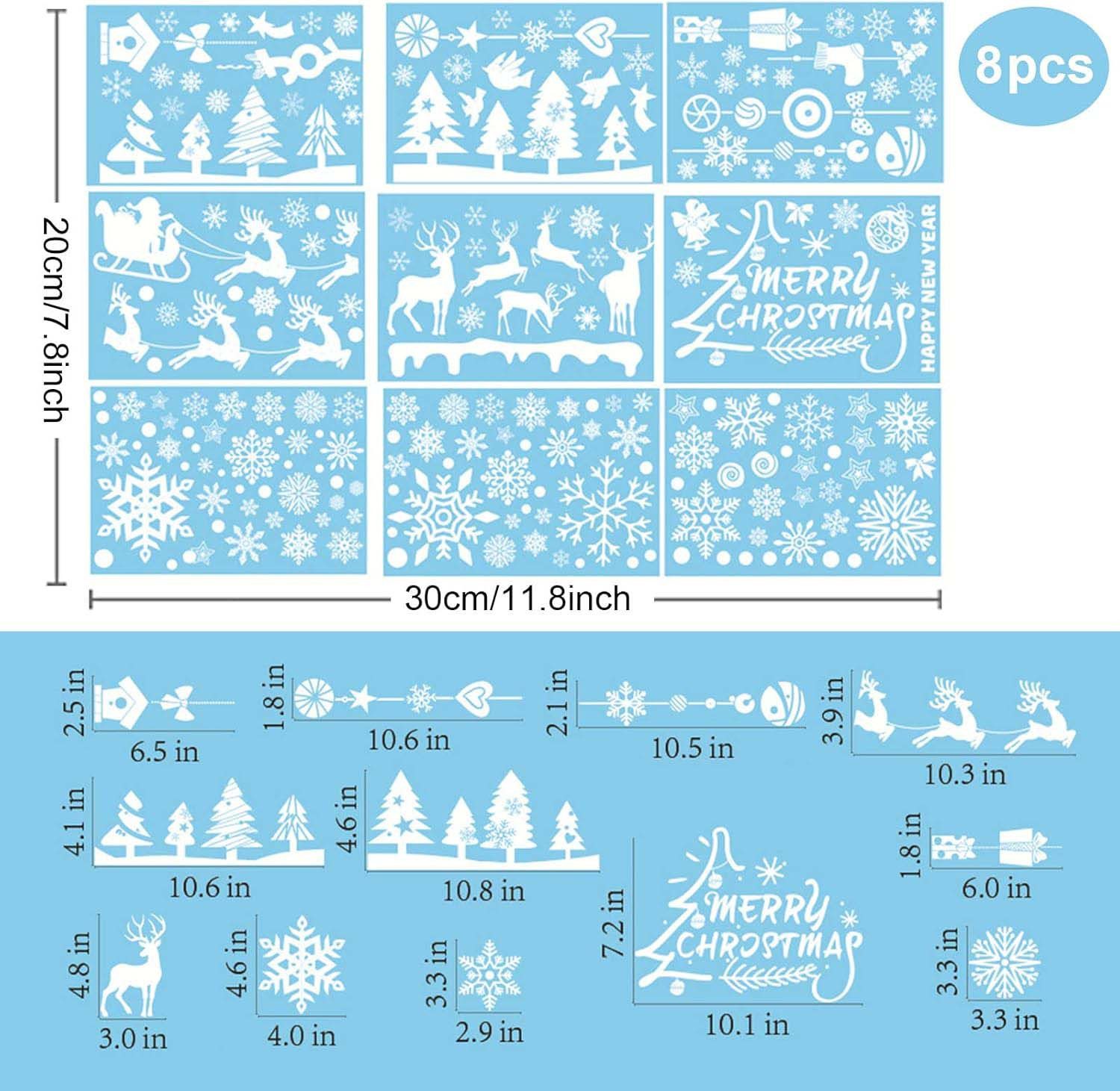 trends for living Fensterbild 8 Blatt Weihnachten Fensteraufklebe Selbstkle günstig online kaufen