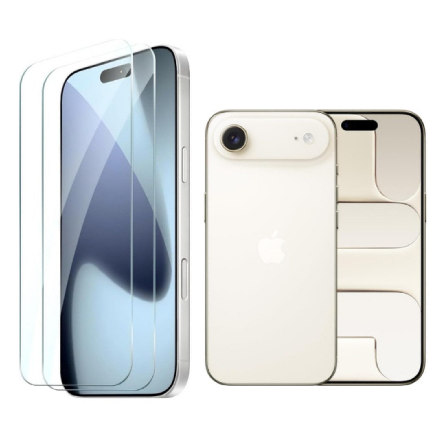 CLM-Tech Displayschutzglas 2X für iPhone 17 Air 6,6 Zoll, Panzerglas Folie - Blasenfreie Anbringung und kratzfest -, 2 Stück, Anti-Fingerabdruck