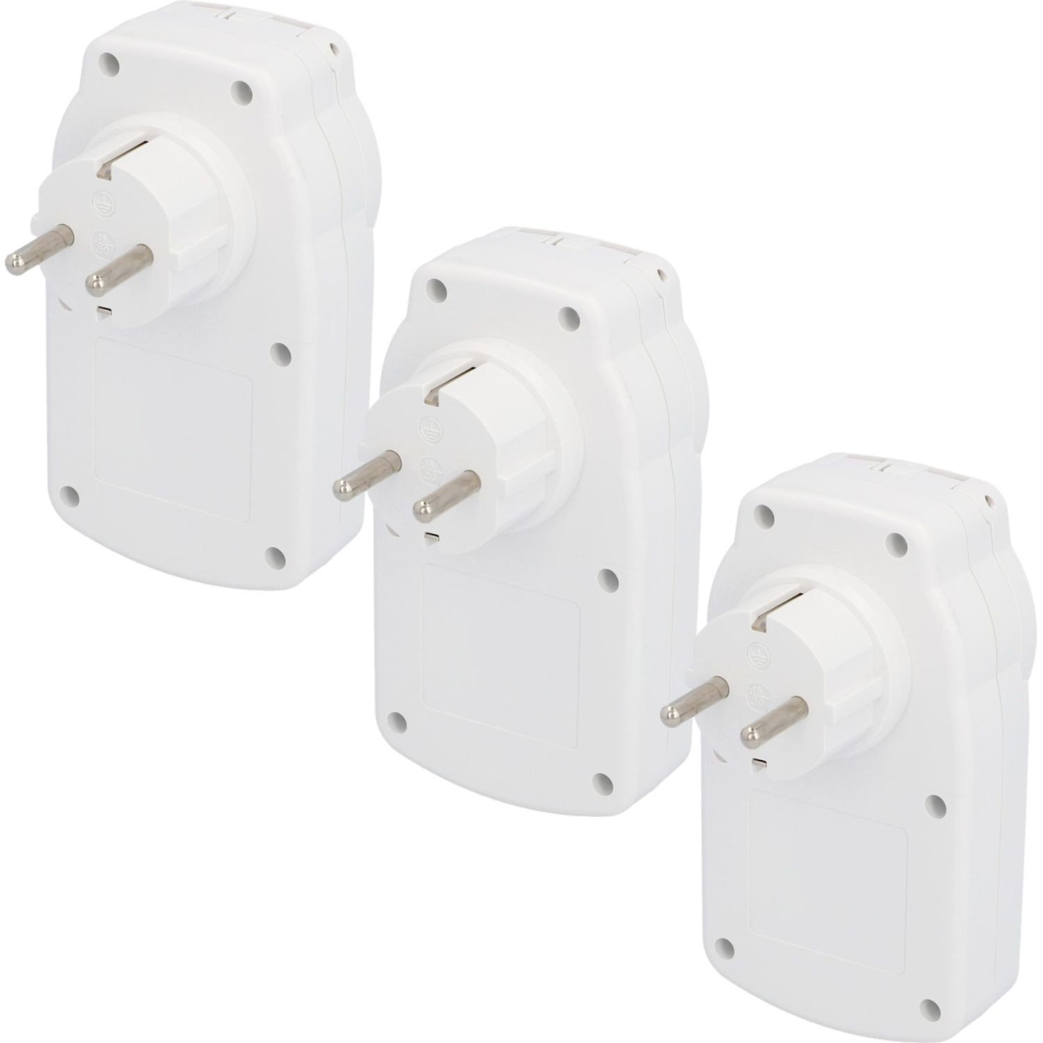 UNITEC WLAN-Steckdose Set 3x Smart Steckdose WLAN Outdoor IP44 Weiß, 3x Stecker, Außen Stecker Zwischenstecker Zeitschaltuhr Alexa Hey Google Tuya App