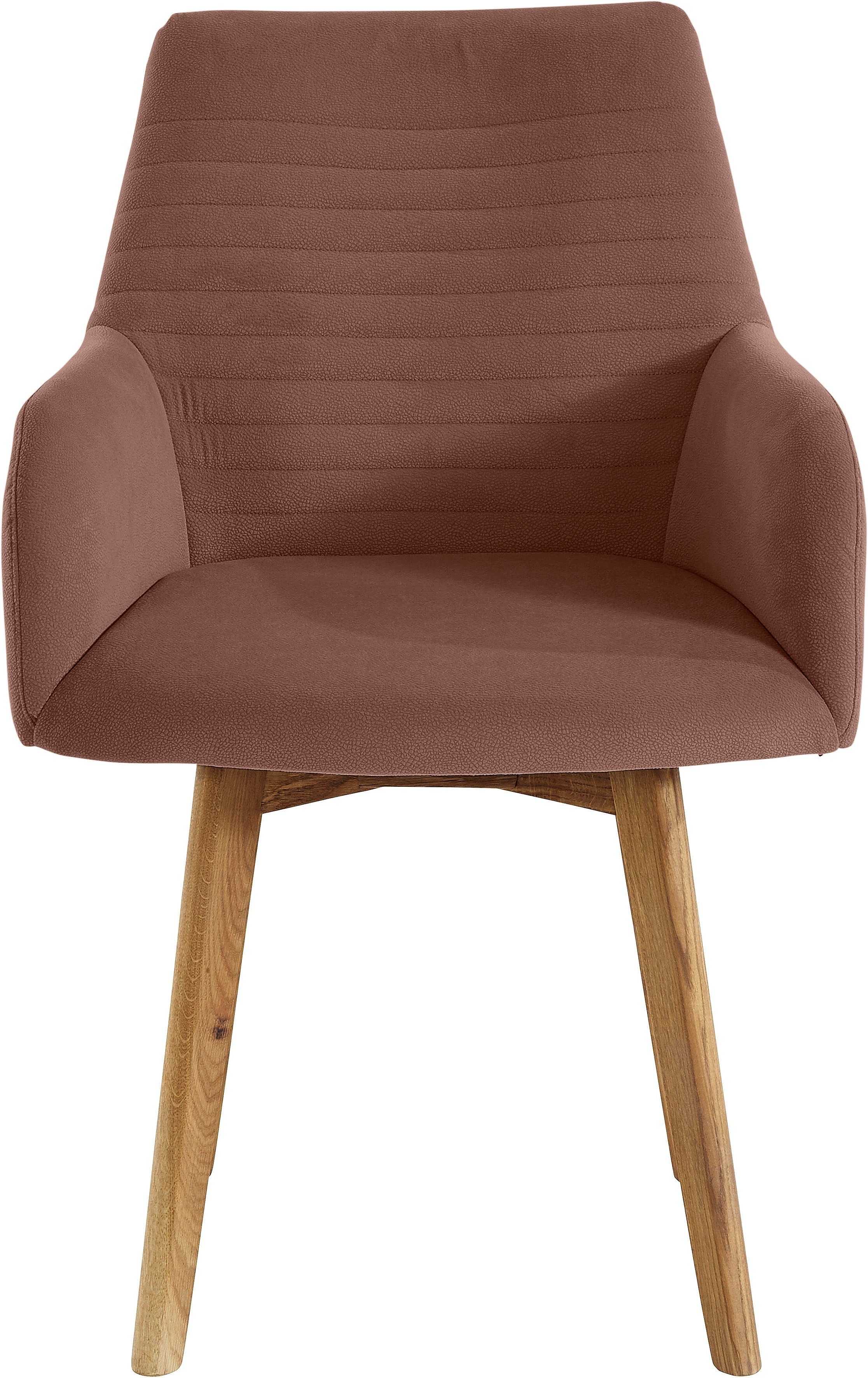 OTTO products Armlehnstuhl Alessja (Set, 2 St), Bezug aus Microfaser, Gestell aus Eiche Massivholz