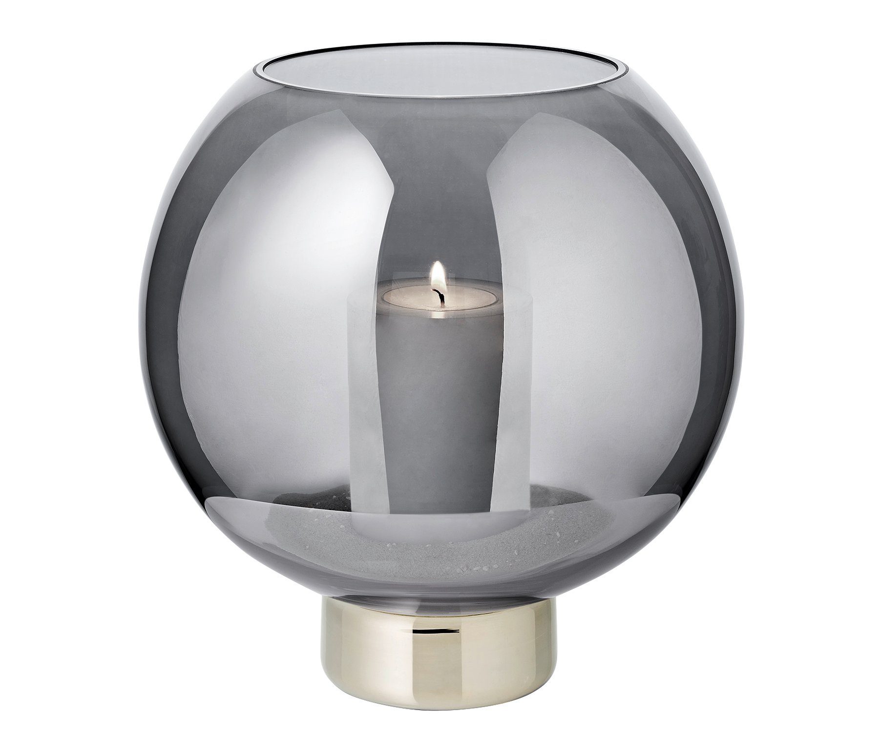 EDZARD Windlicht Jack, Kristallglas mit Platinrand