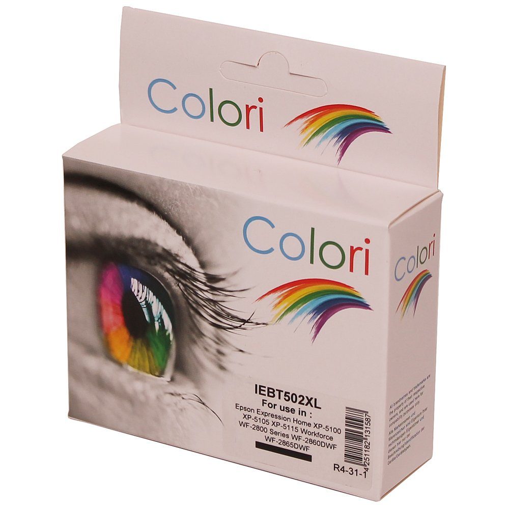 Colori Tintenpatrone (Kompatible Druckerpatrone für Epson 502XL Schwarz Expression Home, XP-5100 XP-5105 XP-5115 Workforce WF-2800 Series WF-2860DWF WF-2865DWF)