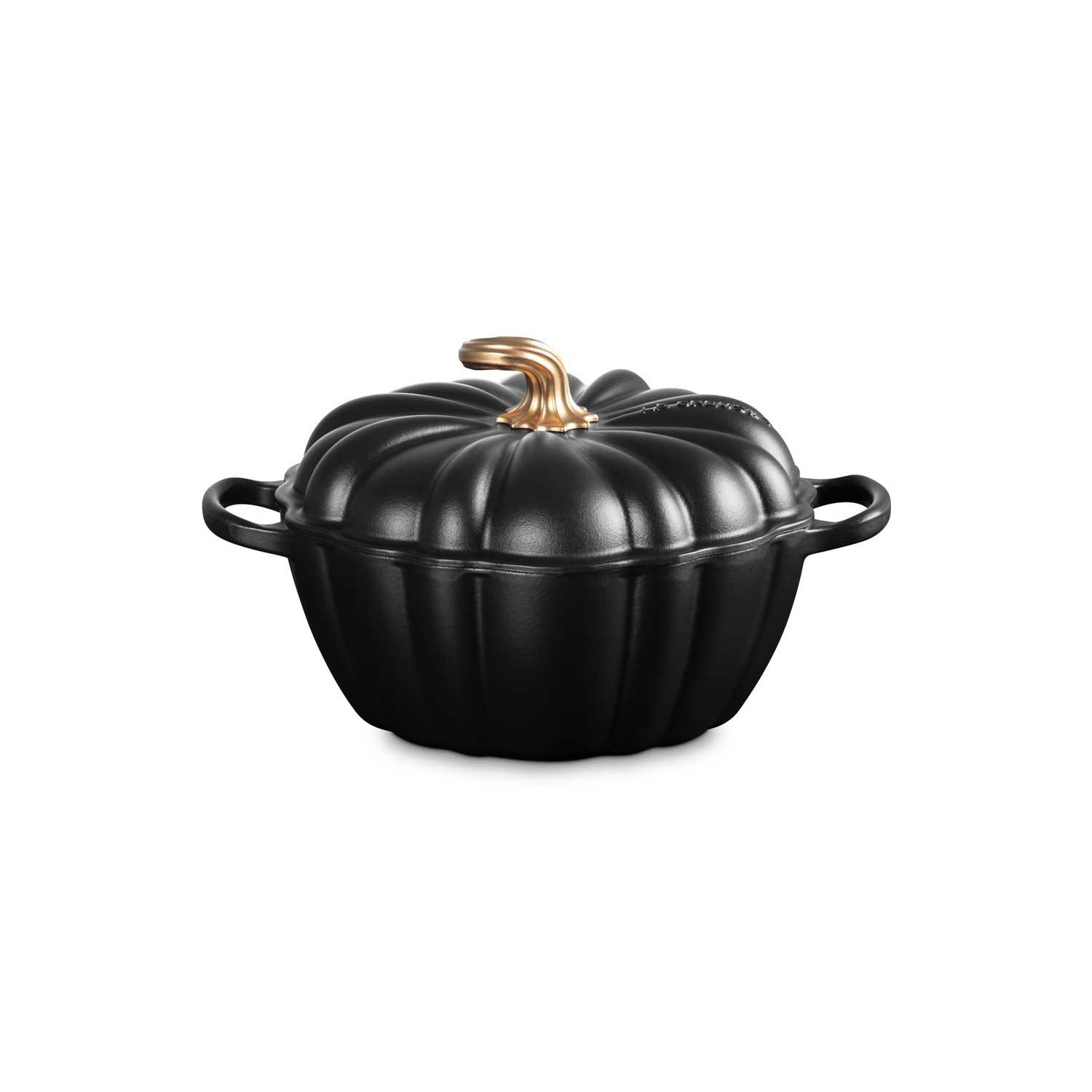 LE CREUSET Bräter LeCreuset Bräter Kürbis Signature 24cm, Auswahl Schwarz, Gußeisen