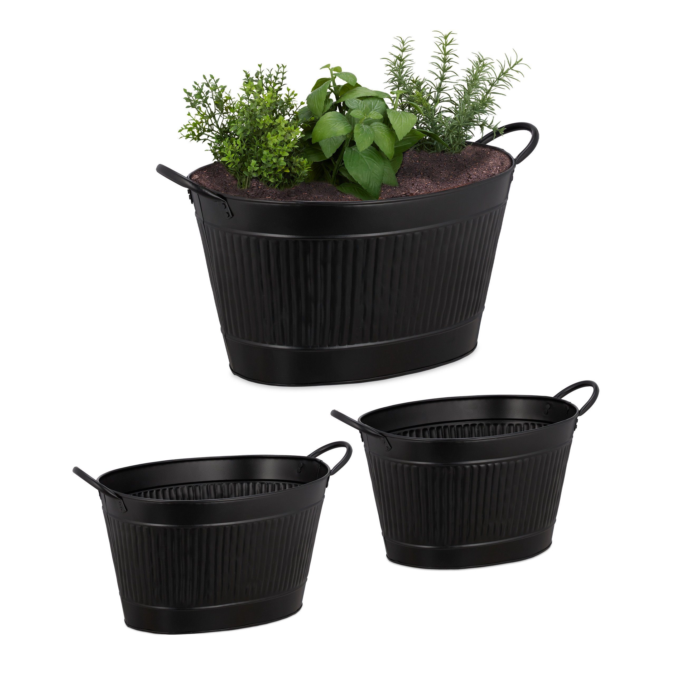 Cheehigo Blumenkasten 61 Cm – Schwarz, Mit Kokosauskleidung & Verstellbarer Halterung, Für Balkon & Garten