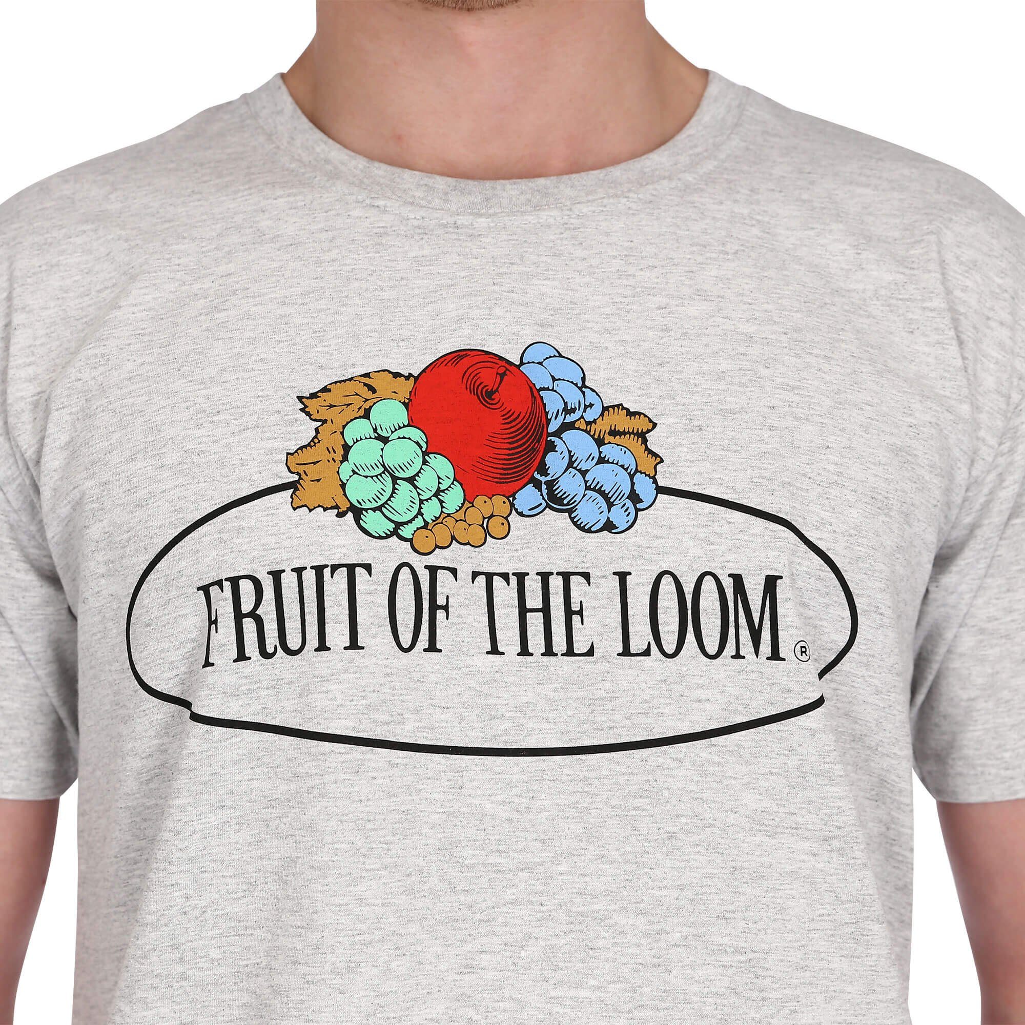 Fruit of graumeliert Loom - Vintage-Logo 150 Rundhalsshirt T-Shirt the groß Iconic