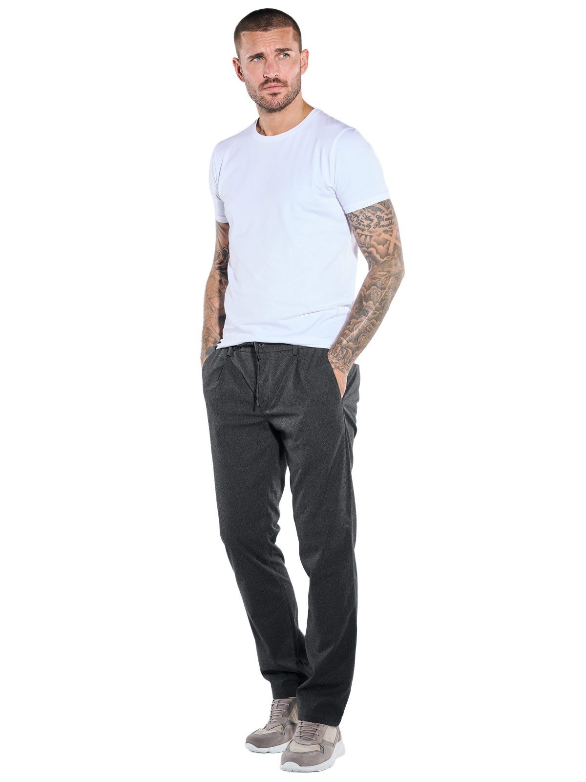 emilio adani Chinohose Herren Chino straight, Dunkelgrau