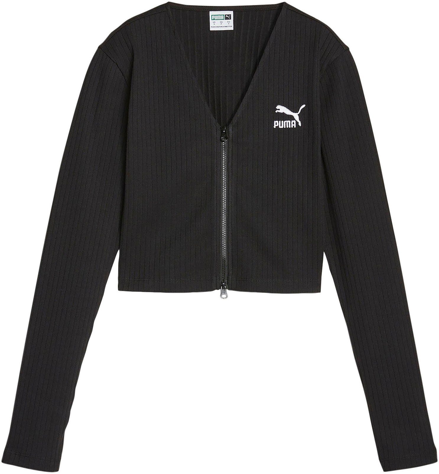 PUMA Langarmshirt CLASSICS RIBBED LONG SLEEVE V-NECK SHIRT PUMA Black | Sport-T-Shirts
