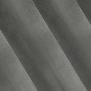 Vorhang Samtvorhang Vorhang Velvet Samt Velours Ösen Grau Silber 140x250cm, Mariall, Ösen, Glamour