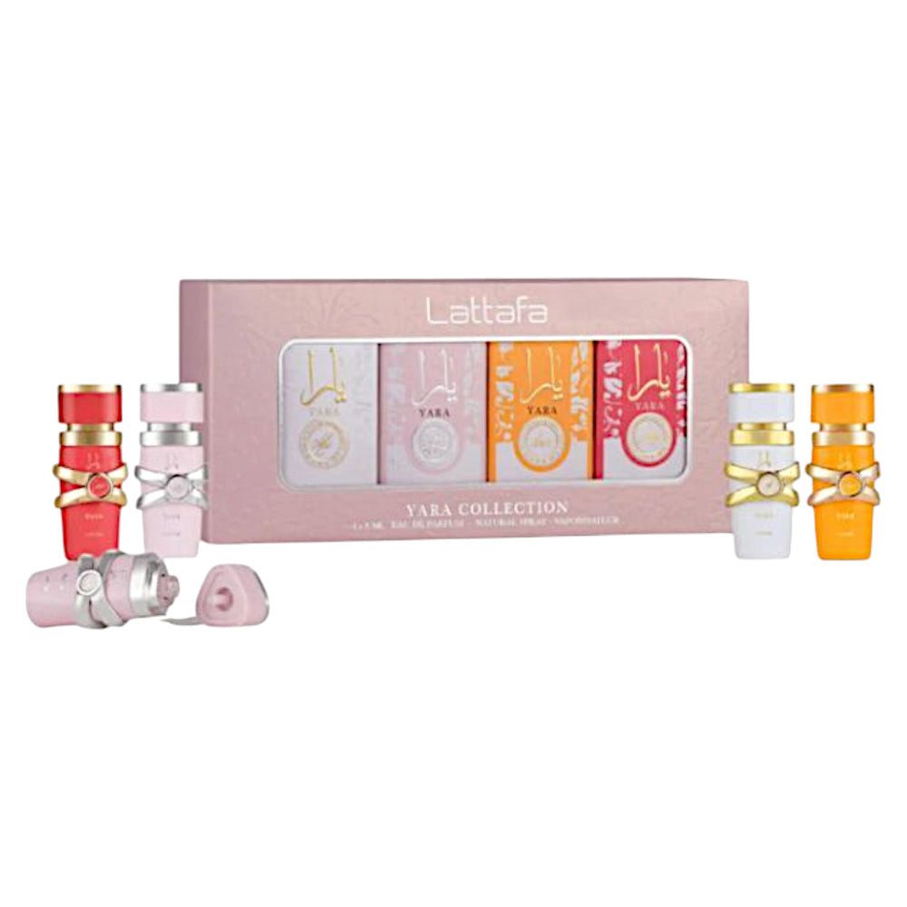 Lattafa Duft-Set Yara und Yara Candy Set EDP 2x100ml + Parfümzerstäuber (leer) Set