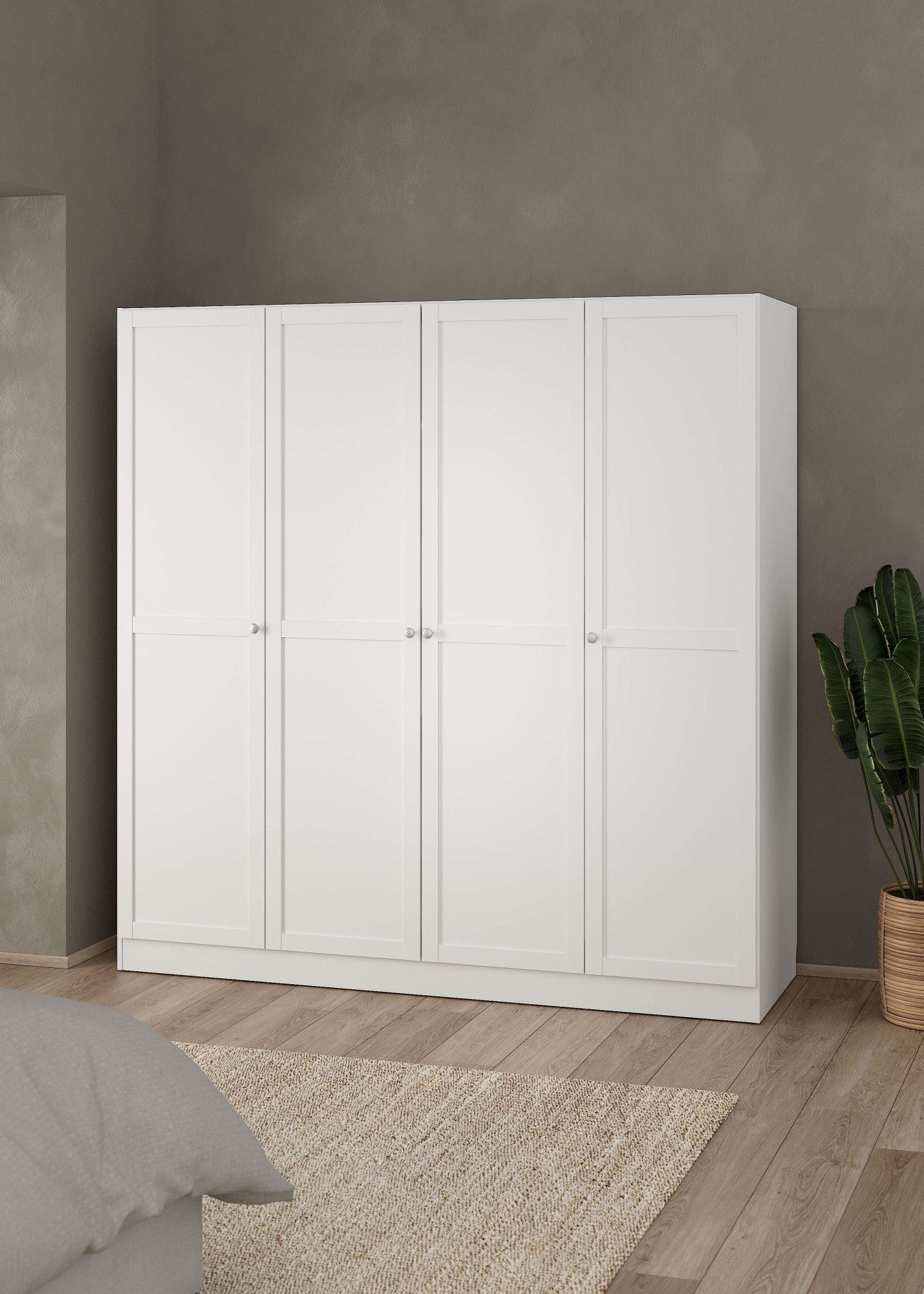 Home affaire Kleiderschrank Billund, skandinavisches Design & viel Stauraum (3 Breiten: 98,5, 147 der 195 cm) Viel Stauraum mit Böden & Kleiderstange, praktisch – Bild 5 von 5