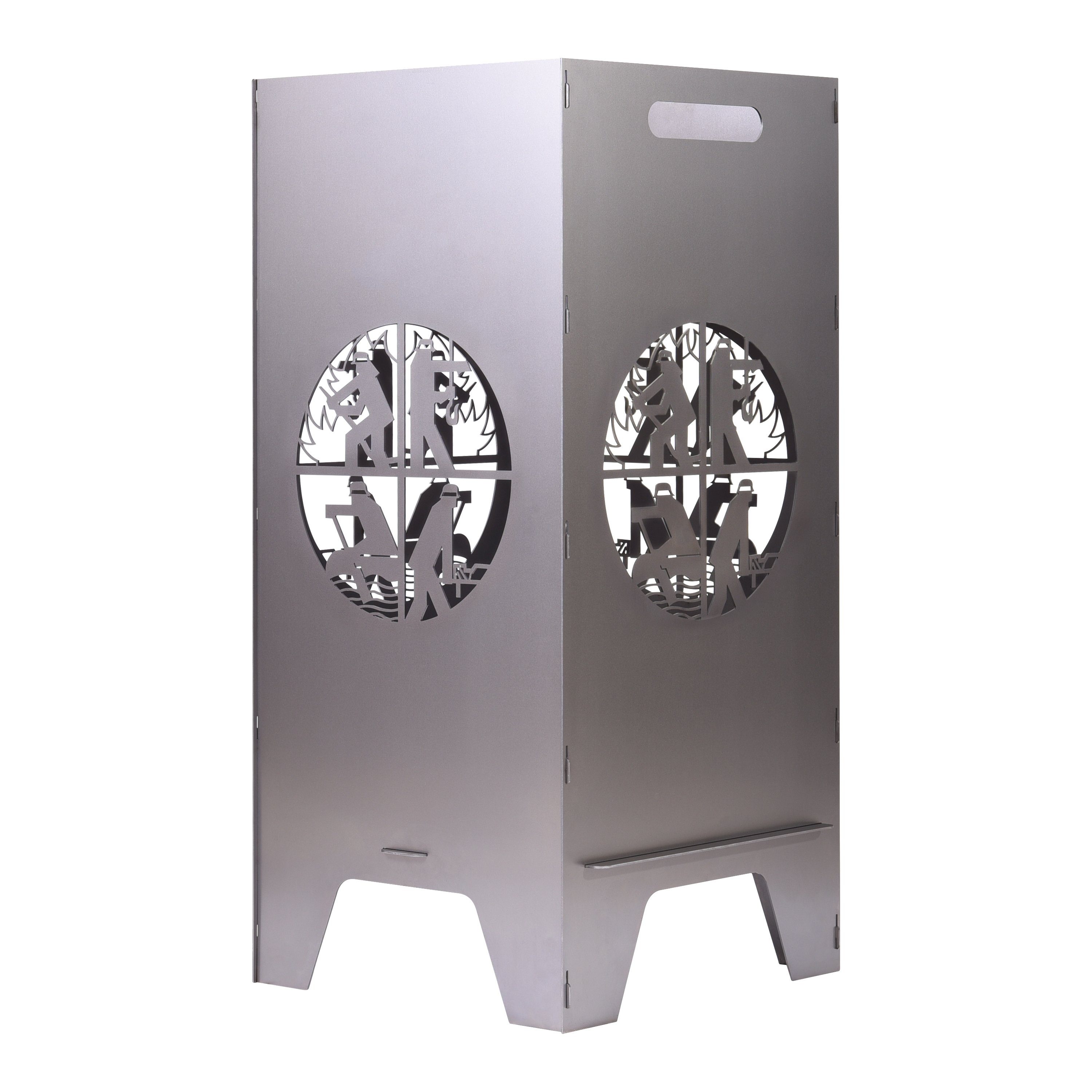 Feuerschale XL Feuertonne mit Feuerwehr Motiv Feuerkorb Feuerschale Feuerstelle 80 cm