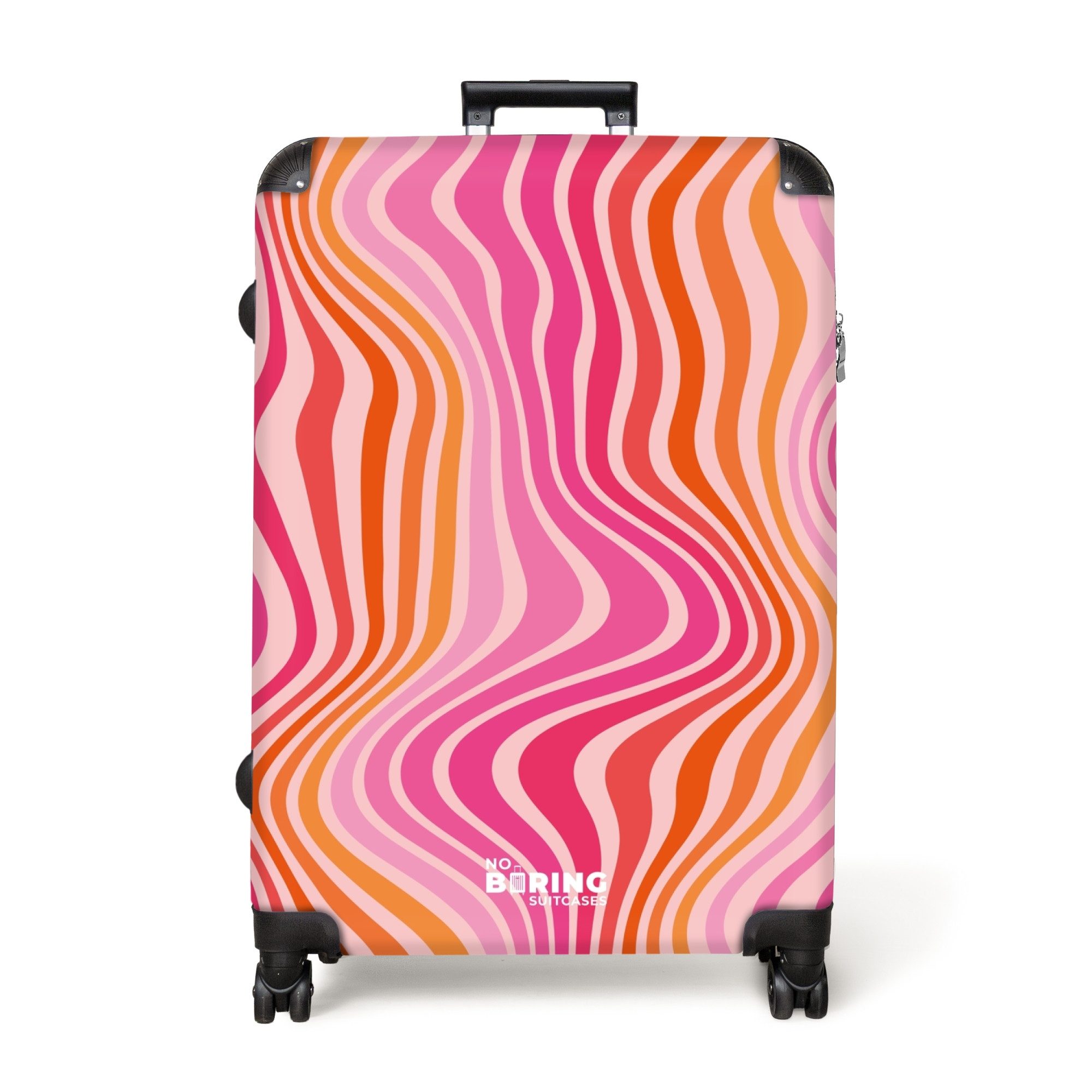 NoBoringSuitcases.com© Hartschalen-Trolley Rosa und orangefarbene Wellenlin günstig online kaufen
