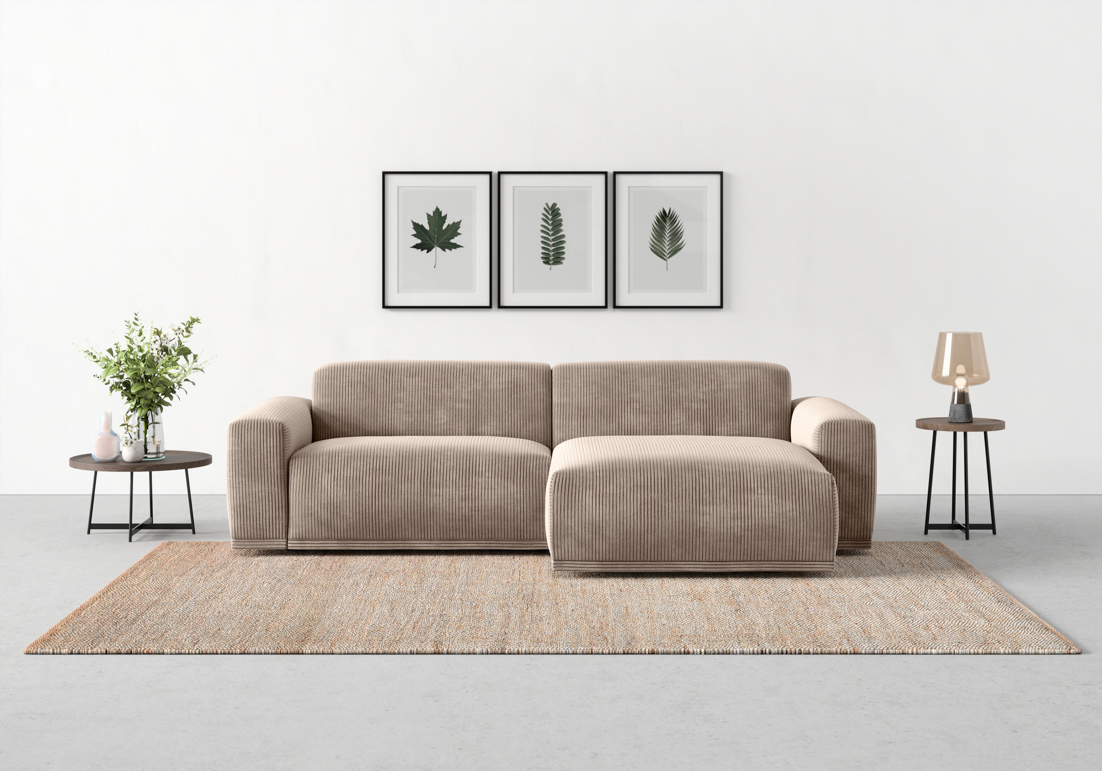 TRENDMANUFAKTUR Ecksofa Braga, 2 Teile, mit hochwertigem Kaltschaum, auch in Cord erhältlich