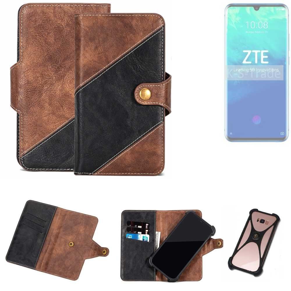 K-S-Trade Handyhülle für ZTE Axon 10 Pro, Handyhülle Schutzhülle Bookstyle Case Klapphülle Cover Hülle