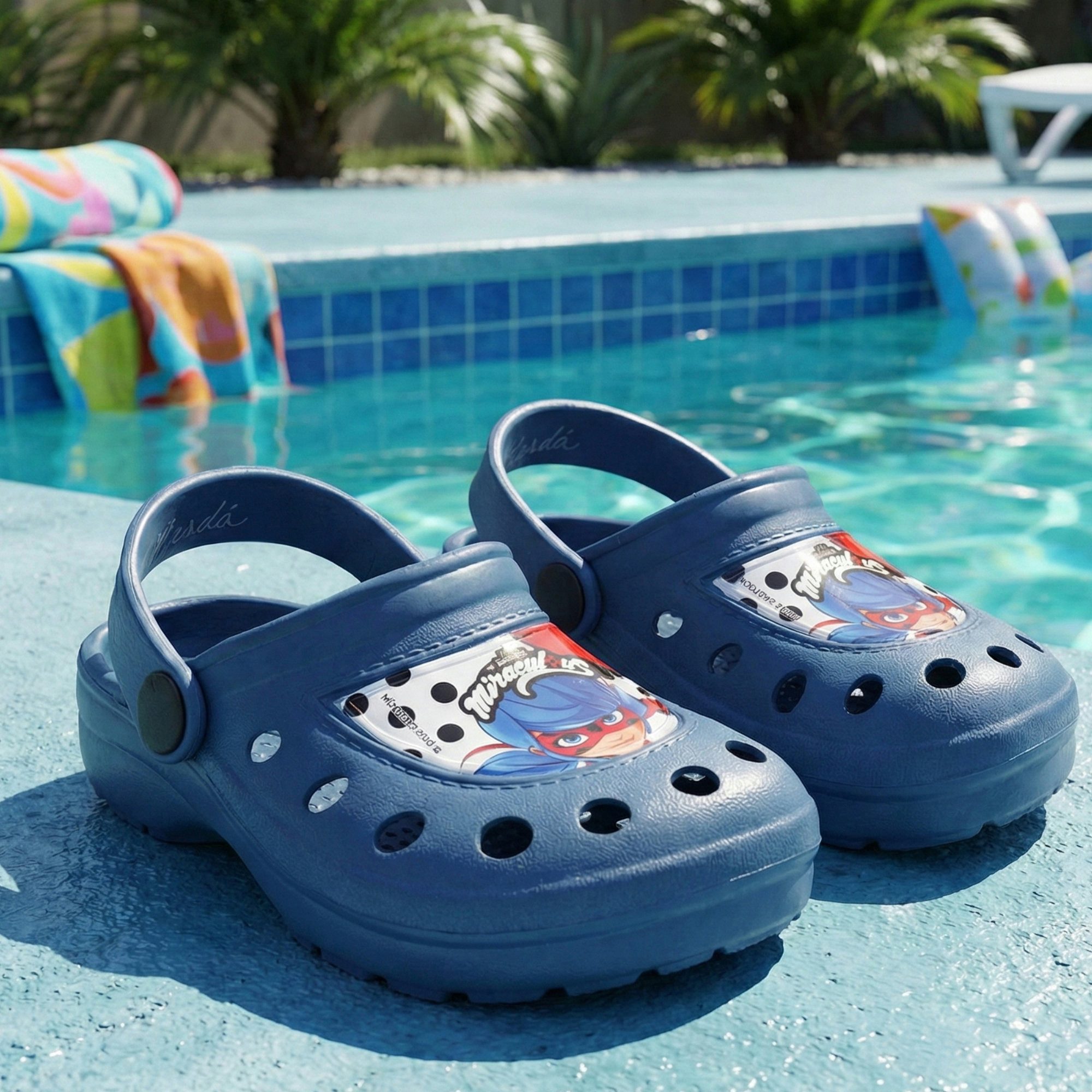 Miraculous - Ladybug Miraculous Ladybug Kinder Clogs Sandalen Badeschuhe Clog Gr. 26 bis 33 – Bild 4 von 5