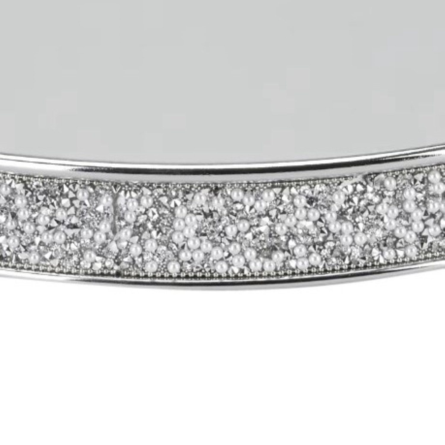 Online-Fuchs Dekotablett - Spiegeltablett aus Metall in Silber mit Fuß, run günstig online kaufen