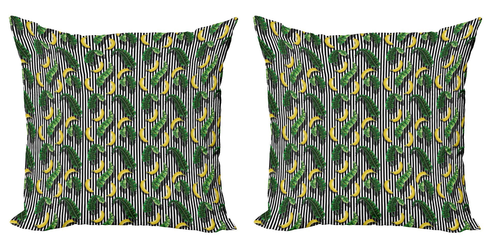 Kissenbezüge Modern Accent Doppelseitiger Digitaldruck, Abakuhaus (2 Stück), Bananenblatt Yummy Banana und Blätter